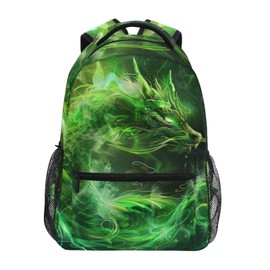 UMIRIKO Neon Glowing Green Flame Dragon Backpack for Boys Girls Elementary School Bookbag Back Pack 202b5945