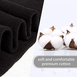 FGZ Womens Thin Cotton Socks, Casual Soft Cotton Socks Women Above Ankle Crew Socks 5 Pairs (9-11, Black)