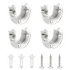Yosawo 4Pcs Closet Pole Sockets Stainless Steel U-Shaped Flange Rod
