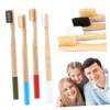IWOWHERO 4pcs Bamboo Toothbrushes for Adults Soft Bristles Travel Home