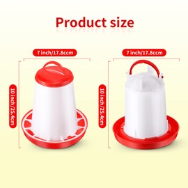 Patelai Chick Feeder and Waterer Kit Automatic Chicken Feeder 1.5L Plastic Hanging Poultry Waterer Food Feeder Set for Chicken, Quail, Hen, Duck for Farm and Coo(1.5 L, 1.5 KG)