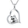 praymos 925 Sterling Silver Necklace Cute Animal Panda and Girl