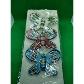 Unbranded (1) Vintage Butterfly Christmas Ornaments Clip On Style Wood 3 Pack