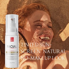 SPF 60+ Gesichtssonnencreme für hohen UV-Schutz, Sunscreen, Wasserfest, Leichte Textur, für Empfindliche Haut, Täglicher Gebrauch, Make-up Kompatibel, Schnell Einziehend, Langanhaltender Schutz