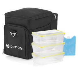 Dimono® Cool Bag Picnic Bag 15 Litres with 3 Lunch Boxes – Lunch Bag Insulated Bag for Lunch Including 3 Boxes, Ice Pack