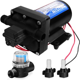 RV Water Pump Replace for 4048-153-E75 ，12V 4 GPM, 55 PSI, 10 Amps Automatic Demand Diaphragm Pump,Compatible with RV Caravan Marine Yacht