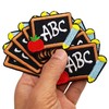 2.6"x1.8" 12pcs Black to School ABC Black Board Patch Iron