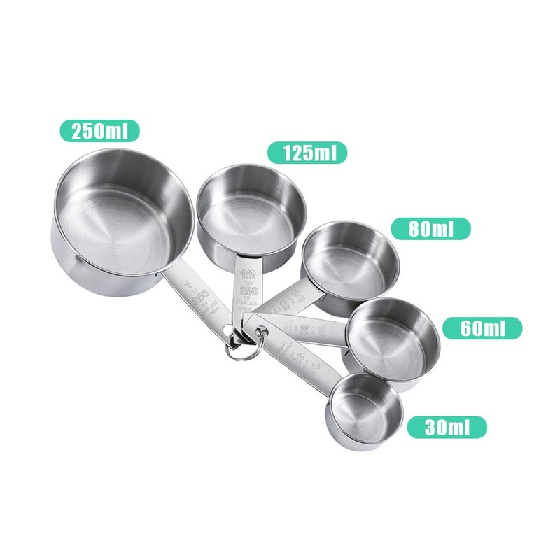 Measuring Spoon Set, Stainless Steel Dosing Spoon, Teaspoon, Measuring Cup