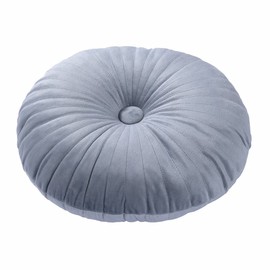 HLOVME Round Pillow Cushion for Couch Velvet Decorative Small Throw Pillow Solid Color for Living Room Bed Floor 13.7”, Gray