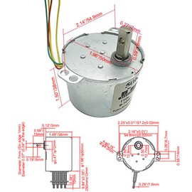 Bringsmart 50KTYZ 110V 10rpm AC Synchronous Motor CW/CCW Gear Motor Low Noise Slow Speed Reducer Motor for Barbecue Motor