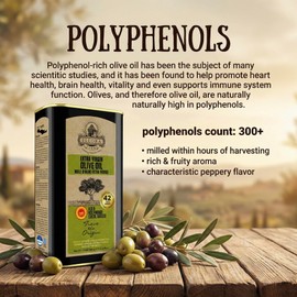 Ellora Farms Olive Oil Extra Virgin, Traceable & Certified PDO Polyphenol Rich Extra Virgin Olive Oil Cold Pressed, Global Gold Awards, Kosher, Single Origin from Crete, Greece 33.8 Fl oz, Pack of 2