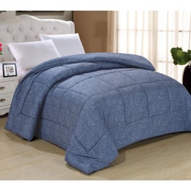 Swift Home All-Season Extra Soft Luxurious Classic Light-Warmth Goose Down-Alternative Comforter, Queen 90" x 90", Dark Indigo