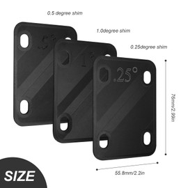 3 Pieces Guitar Neck Shim, MYLERCT Guitar Neck Washers, 0.25, 0.5, 1 Degree Replacement Electric Guitar Neck Plate for Guitar and Bass Neck Repair