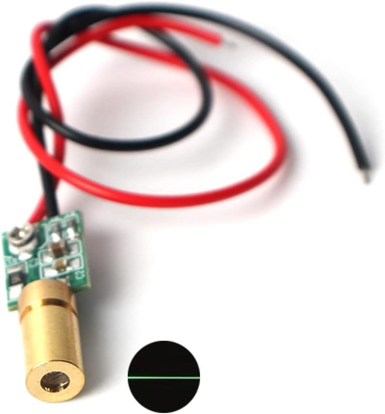 Módulo Láser de Línea Verde de 520 nm, Industrial, Enfoque Ajustable (6 mm-Línea-1 Paquete)