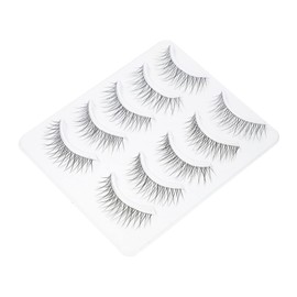 Baluue 5pairs Natural Cross Eyelashes Ultra-light Reusable Fake Lashes for Charming Eye Makeup for Everyday Wear and Special Occasions Easy to Apply and Comfortable Fit