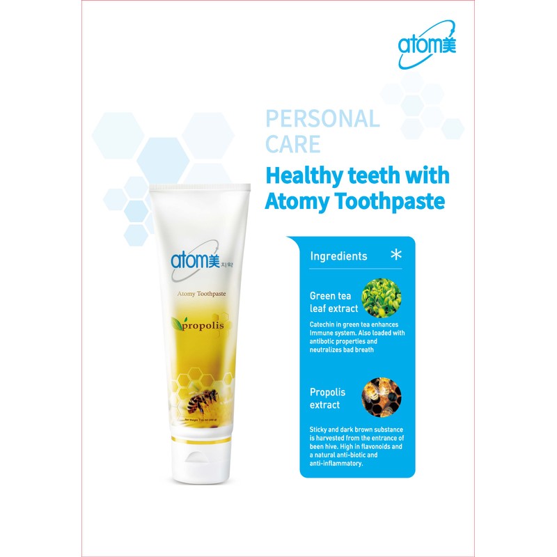 Atomy Green Tea Extract & Propolis Toothpaste 200 g x