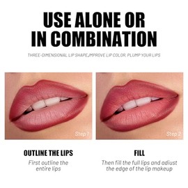 Set de Labiales y Delineadores, 4 Piezas, Delineador de Labios a Prueba de Agua, Acabado Mate, No Transfiere, Mejora el Color y Define los Labios (02)