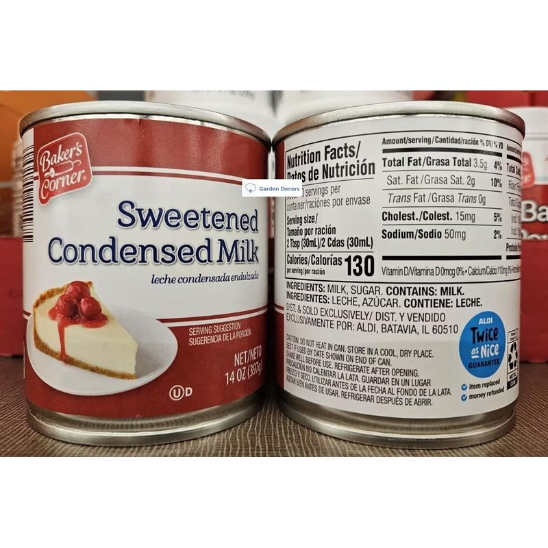 Generic Baker’s Corner Sweetened Condensed Milk 14oz 397g (Two Cans)
