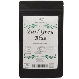 Earl Grey Blue Flower Loose Leaf Black Tea, Bergamot Oil, Resealable Pouch (150g, Earl Grey BLUE)