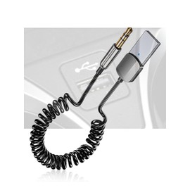 Bluetooth Audio Adapter Auto,Receptor Bluetooth 5.0 para Auto,Receptor bluetooth Micrófono Incorporado,3.5mm AUX y USB Adaptador Bluetooth para Carro,Plug and Play para Altavoces, Coche y Hogar