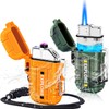 LcFun 2 Pack Waterproof Lighters, Outdoor Windproof Torch Lighters Butane