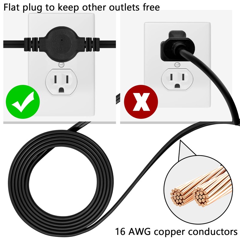 Twin Extension Cord Power Strip 13Ft, Double Extension Cord Splitter