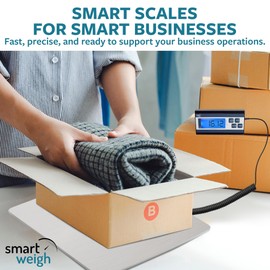Smart Weigh 440 lbs x 1 oz. Digital Heavy Duty Shipping and Postal Scale, Package Scale with Durable Stainless Steel Large Platform, Post Office Postal Scale and Luggage Scale