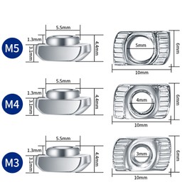 196 Pieces T-slot nuts, M3 M4 M5 T-nuts with 4 pieces Allen keys, slotted nuts, hammer head screws, nuts for aluminium profiles
