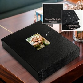Ywlake Photo Album 10 x 15 400 cm Large Leather Slip-in Album for Portrait Photos Pictures Black