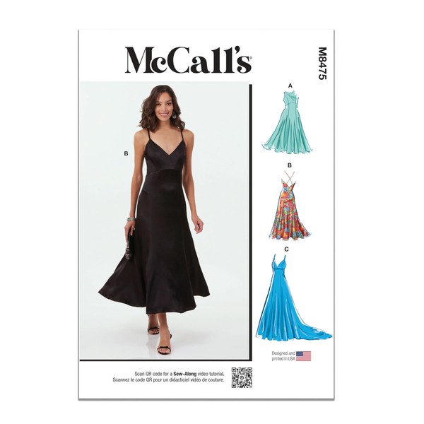 McCall's M8475BB Women's Evening Gown Dresses Sewing Pattern Packet, Design