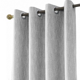 Melodieux 1 Piece Opaque Curtains with Eyelets Thermal Short Cotton Blackout Curtain for Bedroom Living Room Nursery Baby Room