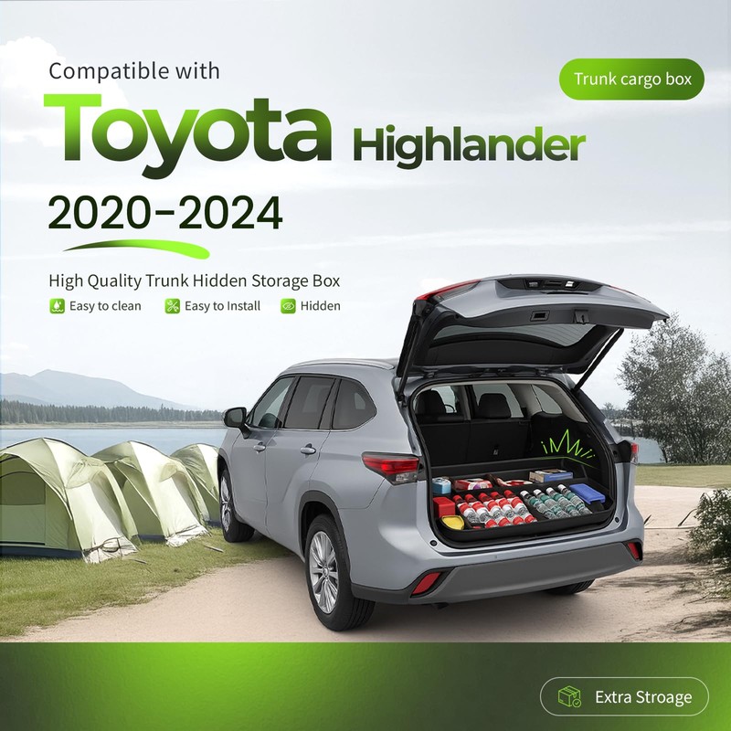 Gelacie Rear Hatch Trunk Hidden Storage Box Compatible with 2020-2024