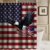 Aprophic Flag Shower Curtain Set 4 Piece, Independence Day Patriotic