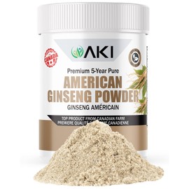 AKI American Ginseng Powder with 4% Ginsenosides - Ideal with Coffee, Beverages Like Smoothies - Pack of 1 (1.5oz/42.5g)
