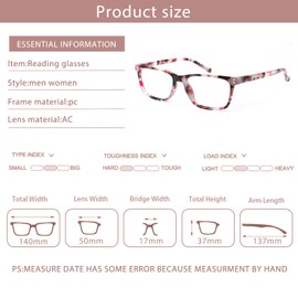 JOSCHOO Reading Glasses 5 Pack Fashion Ladies Readers Spring Hinge with Pattern Print Eyeglasses for Women (5Clours-6, 2.0, x)