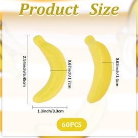 CRASPIRE 60Pcs Mini Artificial Banana Realistic Artificial Bananas Small Imitation Simulation Foam Lifelike Yellow Fruit Party Decor for Christmas Wedding Pretending Props Home Decoration Accessories