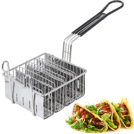 Taco Fryer Basket 4 Shells, Tortilla Fryer Basket, Detachable Handle, Taco Holder for 4 Tacos, Deep Fryer Taco Holder V- Shaped Taco Shell Mold for Kitchen Milk Tea Shop Fried Chichen Shop