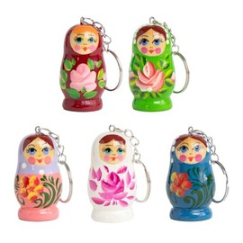 rukauf 1x Keyring Matryoshka Matryoshka Babushka Matryoshka 4 cm Height - Wooden Doll Matryoshka Matryoshka