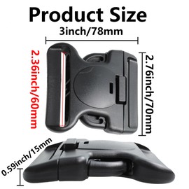 pson 4PCS 2.36 Inch Heavy Duty Quick Release Buckle, Buckle System Replacement with Triple Lock for Duty Belt, Straps