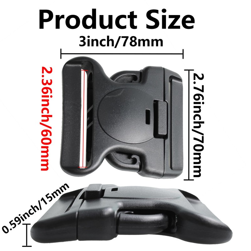 pson 4PCS 2.36 Inch Heavy Duty Quick Release Buckle, Buckle
