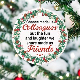 Rigufu 2024 Christmas Ornament - Chance Made Us Colleagues Ceramic Ornament, Colleague to Friend Appreciation Gift, Thank You Gift for Employee Appreciation