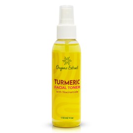 Organic Extract Turmeric Facial Toner - 4 fl oz / 118 ml - Skin Brightening Face Toner, Gently Removes Impurities - Exfoliating, Hydrating Toner with Niacinamide, Glycerin, Aloe Vera