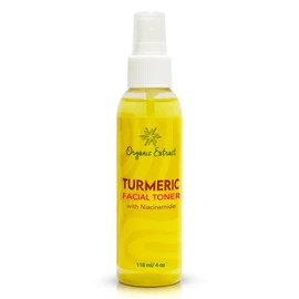 Organic Extract Turmeric Facial Toner - 4 fl oz / 118 ml - Skin Brightening Face Toner, Gently Removes Impurities - Exfoliating, Hydrating Toner with Niacinamide, Glycerin, Aloe Vera