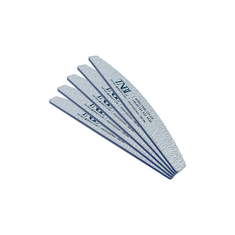 TNBL Nail File Professional Quality (100/180 Grit Half Moon Zebra)