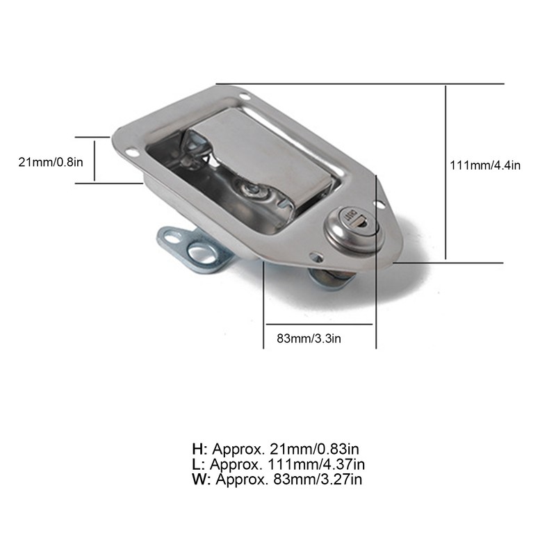 Car Door Lock T Shape Stainless Steel with 2 Keys