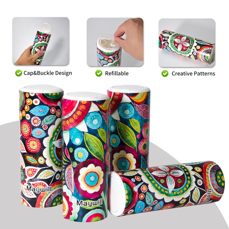 Car Tissues Holder with Facial Tissue, Travel Tissues Cylinder,Cup Holder