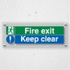 V Safety Fire Exit/Keep Clear - 300 x 100 mm