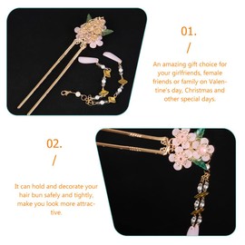 Broche Para El Cabello Palillos Para El Cabello Palillos Chinos Para El Cabello Decoración Clásica Estilo Tradicional Accesorios Para El Cabello Para Boda Cheongsam Rosa