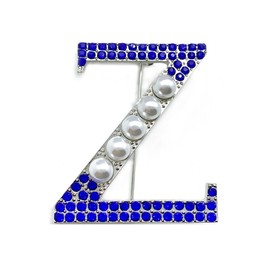 Exquisite imitation pearl Z letter label metal brooch ZETA PHI ZPB sorority society symbol jewelry pin