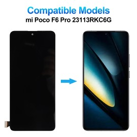 TFT Screen Compatible with Xiaomi Poco F6 Pro 23113RKC6G 6.7" LCD Display Touchscreen Digitizer Assembly with Repair Tools Kit,No Fingerprint Function